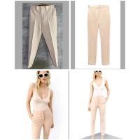 ราคา กางเกงขายาวผ้ายืด เอวกลางขากระบอกเล็กมีซิปหน้าขอบเอวยางยืด ใส่ทำงาน สีครีม Zara.WOMEN CHECK JOGGER WAIST TROUSERS (41872770631)