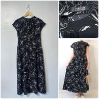 ราคา NOWNOW เดรสยาวแขนล้ำ สีดำลายดอก เดรสญี่ปุ่นมือสอง (27789240394)