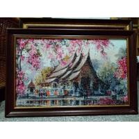 ราคา ครอสติสคริสตัล รูปวัด รวมกรอบไม้สัก/กระจกตัดแสง ขนาด 19*29นิ้ว (7881923793)