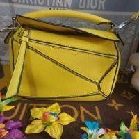 ราคา กระเป๋าหนังแท้Loeweพัสเซิลมินสีเหลืองมือสอง (19582458874)
