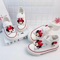 ราคา รองเท้าผ้าใบเด็กผู้หญิง Minnie/Micky ฤดูใบไม้ผลิและฤดูใบไม้ร่วง High Top Low Top รองเท้าเด็กสีขาว (21883497042)