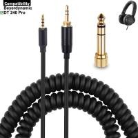 ราคา 6.35 มม.ฤดูใบไม้ผลิ Coiled เปลี่ยนสายสําหรับ Beyerdynamic DT 240 DT-240 DT240 Pro หูฟัง (29929856933)