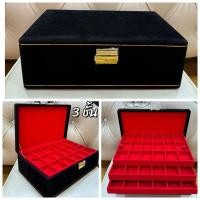 ราคา ⚫️ ขายถูกที่สุด ❗️กล่องใส่พระกล่องเก็บพระกำมะหยี่ ใส่ทอง กล่องเก็บเครื่องพระคิ้วทองกำมะหยี่ 3 ชั้น 54ช่อง สีดำ (28759832260)