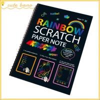 ราคา Bano1 Magic Scratch Paper, สมุดระบายสีภาพวาดสีรุ้ง, ของเล่นเพื่อการศึกษาการ์ตูนพร้อมไม้ DIY Scratch Book สําหรับเด็ก (27069672494)