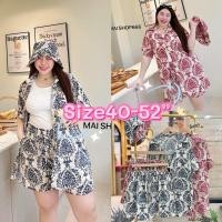 ราคา ชุดเชต3ชิ้น เสื้อ+กางเกง+หมวก ชุดเซตฮาวายสำหรับสาวอวบอ้วนสาวพลัสไซส์ (27628931477)