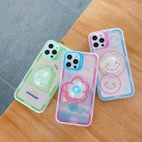 ราคา พร้อมส่งในไทย T9S155 เคสใสไอริงฐานใสดอกไม้+แผ่นโฮโลแกรม เคสหน้ายิ้ม เคสโฮโลแกรม สำหรับ iPhone Case เคสไอโฟน12Promax (11756853288)