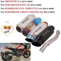 ราคา Slip On For DUCATI Scrambler ICON 800 Classic Monster 797 Motorcycle GP Exhaust Escape Modified Mid (53558102585)