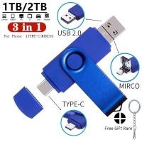 ราคา 3 In 1 OTG USB แฟลชไดรฟ์ 2TB Type-C & Micro USB Pendrive 1TB 512G 256G หน่วยความจํา USB Stick ไดรฟ์ปากกา 128GB 1000GB 2000GB U Disk (51106067945)