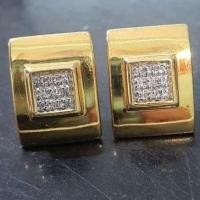 ราคา ต่างหูทองแท้ 14K ฝังเพชรแท้ หลุดจำนำ (15415774097)