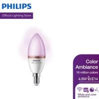 ราคา Philips WiZ LED หลอดไฟเปลี่ยนสีอัจฉริยะ เปลี่ยนสีได้ 16 ล้านสี ขั้ว E14 (13602388268)