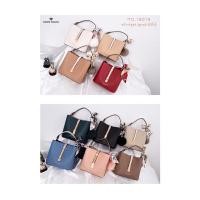 ราคา Karayaกระเป๋าสะพายข้าง คาราย่า karaya ทรงถัง มีสายยาวแถมปอมๆ (17167429607)