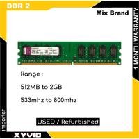 ราคา หน่วยความจํา PC DDR 2 มือสองยี่ห้อ Mix - 512MB | 1GB | 2GB PC Desktop Memory 533Mhz 667Mhz 800Mhz RAM (52854917736)