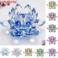 ราคา LUNASYNC คริสตัลกํามะหยี่ตุ๊กตา, 3 ฟุตทนทานคริสตัลโลตัสดอกไม้,โปร่งใส Hue Reflection Anti-slip Lucky Charm แก้ว Lotus Feng Shui Decor โต๊ะ (27194410995)