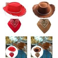ราคา [hilabee] เด็ก Western หมวกคาวบอย Sun Proction และผ้าพันคอชุด Party Supplies หมวกปาร์ตี้สําหรับแต่งตัวชุดแฟนซีชายหญิงเด็ก (43700678405)