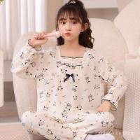 ราคา ใหม่เด็กการ์ตูนน่ารักชุดนอนผ้าฝ้ายฟองแขนยาวชุดอยู่บ้านเด็กผู้หญิงชุดนอนเด็ก (29410411589)