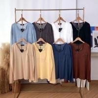 ราคา เสื้อแขนยาว Oversize ผ้านิ่มใส่สบาย ผ้าสลาฟผสมเรย่อน (41561857773)
