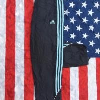 ราคา กางเกง Adidas ผ้าร่ม มือสอง สีกรม แถบฟ้า กางเกงวอร์มราคาถูก สำหรับผู้ชาย และผู้หญิง (Second-hand Adidas Trousers) (7164984114)