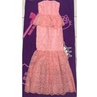 ราคา เดรสลูกไม้เกาะอกยาว สีชมพูโอรส งานป้าย (611685499)