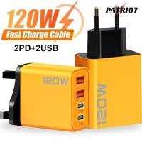 ราคา 4-In-1 Multiport Wall Plug - PD 120W QC3.0 Wall Charger พร้อมสาย-สําหรับ US EU UK Socket - Universal Travel Quick Charging Set - 4 พอร์ต USB Type-C Phone Power Adapter (55705105754)