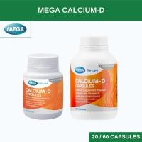 ราคา MEGA We care เมก้าวีแคร์ Calcium-D 20 / 60's แคลเซียม-ดี ผลิตภัณฑ์เสริมอาหาร (40869703200)