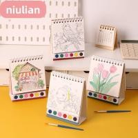 ราคา ชุดระบายสีสีน้ํา NIULIAN สมุดระบายสีบ้าน 6 สี มินิพร้อมพู่กันสี DIY ศิลปะหัตถกรรมหนังสือภาพวาดเด็ก (54406123412)
