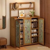 ราคา ตู้รองเท้าในครัวเรือนหลายชั้นชั้นวางรองเท้าให้เช่าบ้านเก็บตู้ป้องกันฝุ่นประตูที่เรียบง่ายรายการไม้เนื้อแข็งรองเท้าไม่ย้อนยุค 5OBF (58107426550)