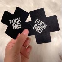 ราคา สติ๊กเกอร์แปะนม แปะนม ที่แปะจุก สีดำ FUCK ME G-031 พร้อมส่งจากไทย (10867045234)