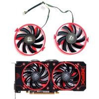 ราคา HL ใหม่ 4PIN GPU พัดลม FDC10U12S9-C เหมาะสําหรับ XFX Radeon RX460 R9 370 380 380X dual cooling สีดํารุ่นกราฟิกการ์ดเปลี่ยน (54007944686)