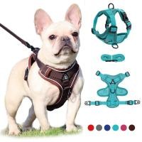 ราคา No Pull Dog Harness and Leash Set Adjustable Pet Harness Vest For Small Dogs Cats Reflective Mesh Dog Chest Strap French (29872772102)