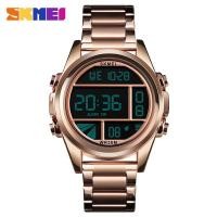 ราคา SKMEI 1448 นาฬิกาผู้ชาย LED ดิจิตอลสแตนเล (7732650493)
