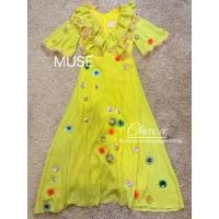 ราคา เดรสยาวสีเขียวตอง ป้ายMuseUsed (49002338145)