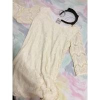 ราคา มือสอง-เดรสลูกไม้สีขาว (185565796)