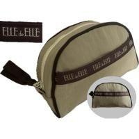 ราคา X55 กระเป๋า มือสอง ขายตามสภาพ กระเป๋าเครื่องสำอาง "ELLE de ELLE" กระเป๋าเครื่องสำอางทรงโค้งมนสีเบจขอบสีน้ำตาลและแถบโลโก้ (51951256974)