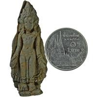 ราคา พระกรุ นางจามเทวี ปางเปิดโลก เนื้อดินผสมผงสีเทา เก่ามากไม่รู้ปีสร้าง (1573575994)