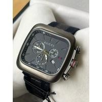 ราคา GUCCI COUPE Chronograph Blue Dial Blue and Grey Fabric Men's Watch - YA131203 (40511911068)
