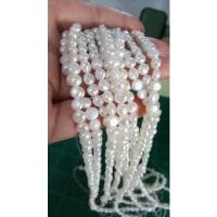 ราคา ไข่มุกแท้น้ำจืด DIYร้อยด้าย ผิวเงางามAAA ทรงทรงซาลาเปา ขนาดมุก3-4mm ยาว14นิ้ว (5989403989)