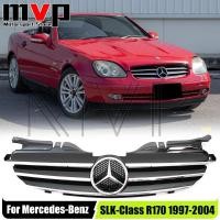 ราคา Chrome Black AMG Style Bumper Grille Grill With Star Emblem Logo For Mercedes Benz SLK-Class R170 1 (55952533646)