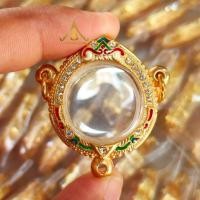 ราคา กรอบพระ กรอบพระ 3 ห่วง กรอบพระทรงกลมแบบ 3 ห่วง ทองสูตร ลายไทยลงยา (No.191) (56655204545)