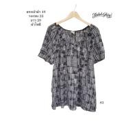 ราคา มือสอง used เสื้อสาวอวบ เสื้อปาดไหล่ แขนสั้น ผ้าโพลี อก 48 วงแขน 22 ยาว 29 นิ้ว Faded Glory (24063051101)