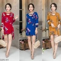 ราคา แฟชั่นเกาหลี เดรสลายดอกไม้ทรงย้วย (673762041)
