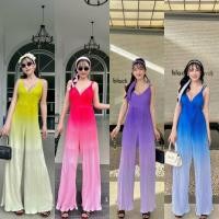 ราคา Jumsuit จั้มสูทขายาว สายเดี่ยวอัดพลีทไล่สี เว้าหลังผูกโบว์ เซ็กซี่เบาๆ (23760172834)