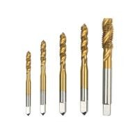 ราคา 1pc Titanium Coated Hss M3 M4 M5 M6 M8 Spiral Pointed Taps Thread Tap Drill Metric Spiral Fluted Machine Screw Tap (24686305315)