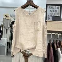 ราคา ฤดูร้อนขนาดบวก150กิโลกรัมผ้าลินินฝอยคอกลมเสื้อกั๊กศิลปะผ้าฝ้ายผ้าลินินผู้ชายหลวมแขนกุดด้านบน (26990616220)