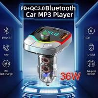 ราคา Quick Charge 3.0 ที่ชาร์จแบตในรถพร้อมเครื่องส่งสัญญาณ FM บลูทูธ 5.0 แฮนด์ฟรี FM Modulator (42857146765)