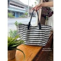 ราคา 14-193sn กระเป๋าผ้าลายทางริ้วขาวดำ (26129742537)