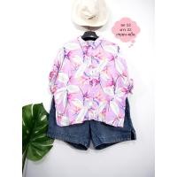 ราคา เสื้อมือสอง เสื้อสาวอวบ เสื้อเชิ้ต แขนสั้น เรยอน สปัน อก 52 ยาว 23 นิ้ว แบรนด์ Forever21 (5591305938)