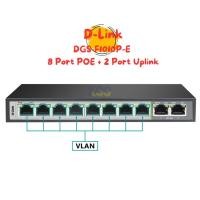 ราคา Gigabit Switching Hub D-LINK (DGS-F1010P-E) 8 Port POE + 2 Port Uplink (7'') (27459356381)