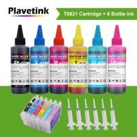 ราคา Plavetink 6 สี T0821 ตลับหมึกรีฟิล + ชุดหมึก 6 × 100 มล. สำหรับ Epson Stylus Photo T50 R (24609123884)
