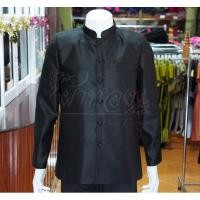 ราคา เสื้อสูทไหมแพรทองคอพระราชทานแขนยาว สีดำ (3200932824)
