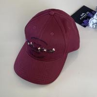 ราคา Coach แท้ ✔️ หมวกสีแดง ฺBurgundy ปัก Coach | Coach Hudson Floral Hat (9054683951)